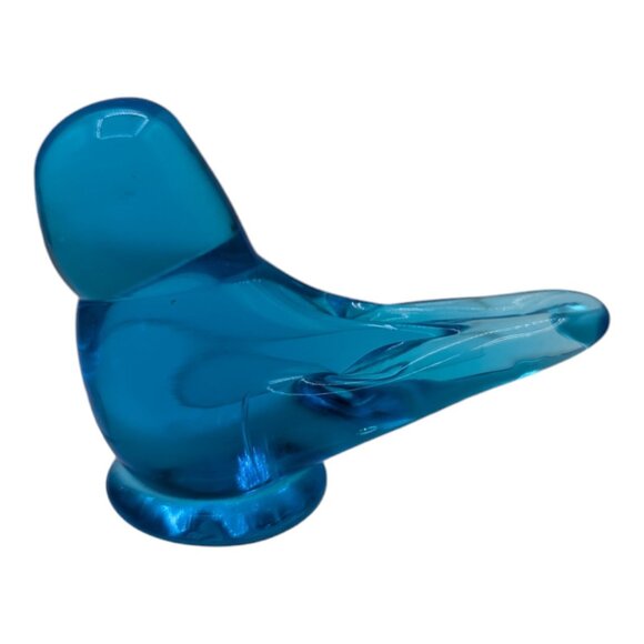 VINTAGE 1993 Ron Ray Signed Blue Bird Of Happiness Glass Figurine 3.75" x 2.75" - Picture 3 of 6